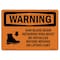 Signmission Safety Sign, OSHA WARNING, 10" Height, Rigid Plastic, Saw Blade Beam Retaining Pins, Landscape OS-WS-P-1014-L-12389 - alternate 1